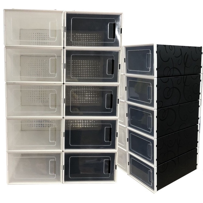 Combo 10 Hộp Đựng Giày Nắp Ngang Có Lỗ Thông Hơi Thoáng Khí