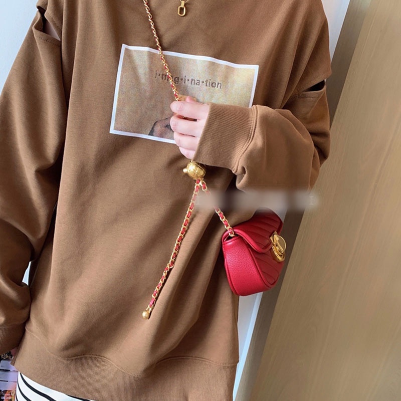 MISCHA Túi Đeo Chéo mini Bằng Da PU Màu Trơn Phong Cách retro Thời Trang