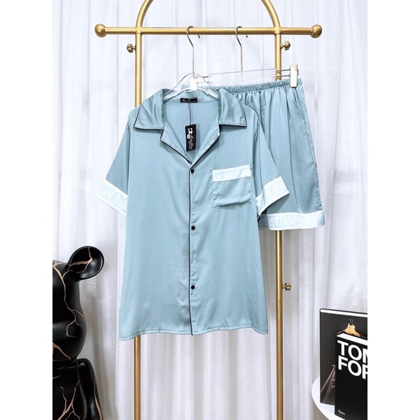 Đồ Bộ Pyjama Đùi Lụa Latin Trơn Cao Cấp Bigsize 65-80kg