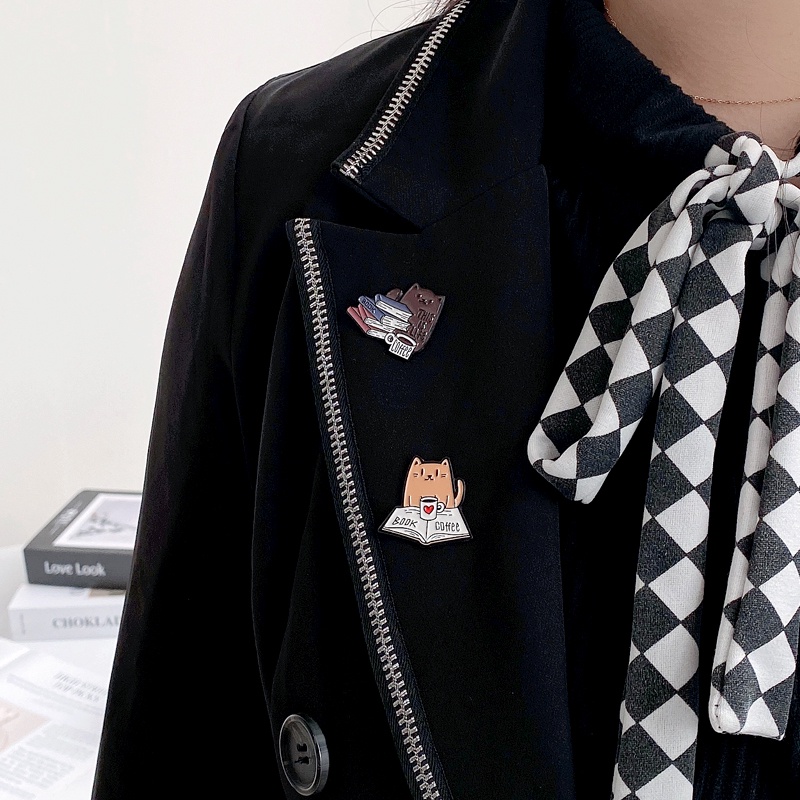 Ghim Cài Áo Hình Mèo Hoạt Hình Dễ Thương