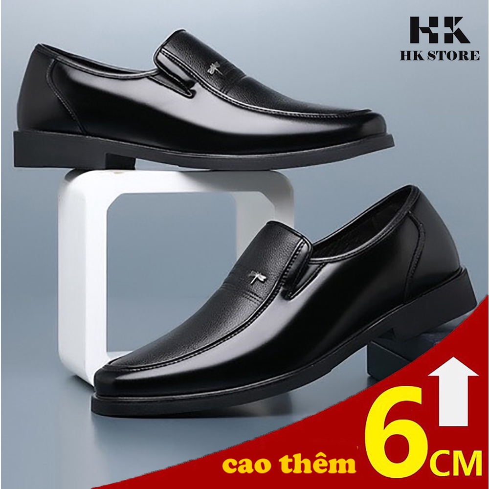 Giày da nam tăng chiều cao 6cm - da bò thật 100% mềm mại dễ đi lại - kiểu dáng đơn giản dễ kết hợp quàn áo.