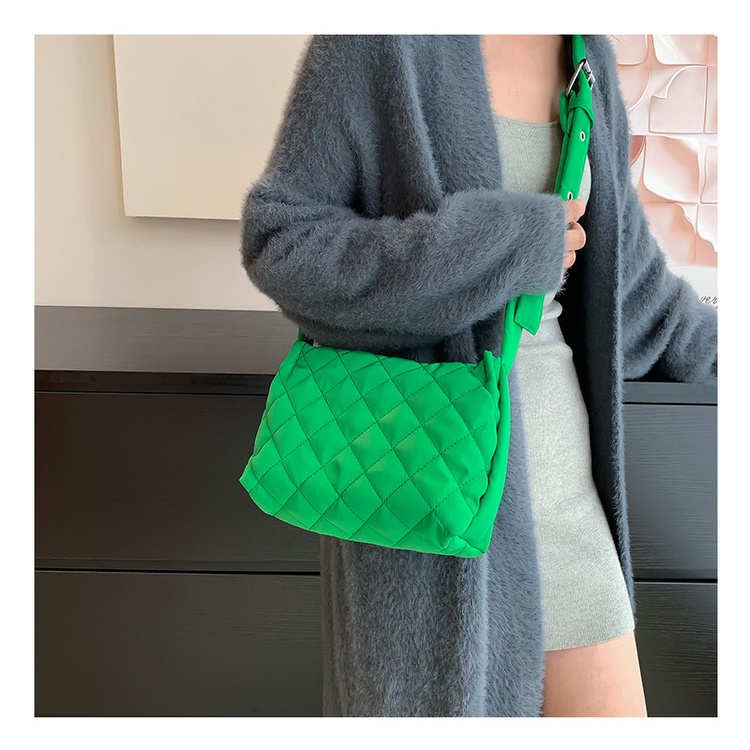 Túi Đeo JASMIN NOIR Chéo Chất Liệu Cotton Hoa Văn Kẻ Ô Giản Dị Dành Cho Nữ