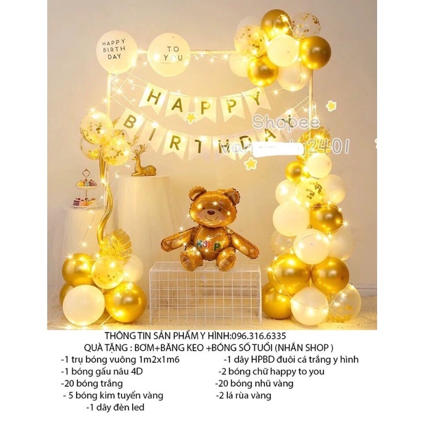 (FREESHIP)Combo sét trang trí sinh nhật,trang trí đầy tháng ,thôi nôi cho bé trai,bé gái mẫu hàn quốc,in phông tên