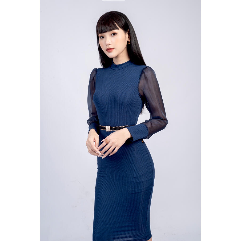 Đầm len cổ cao 3 phân, phối ren MMOutfit M-DA070621278