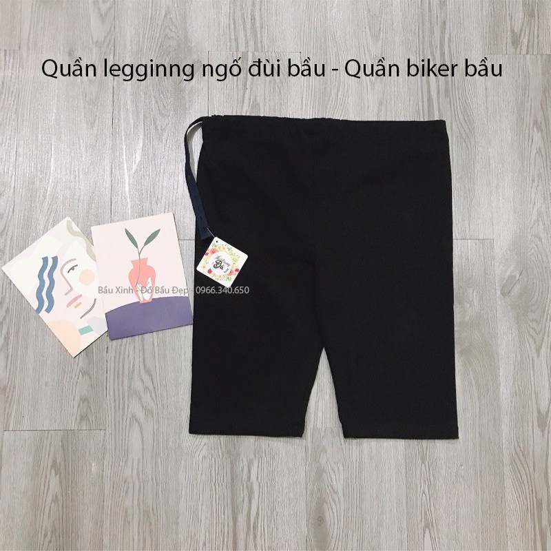 Quần bầu đùi, quần legging bầu Biker, kiểu trên gối