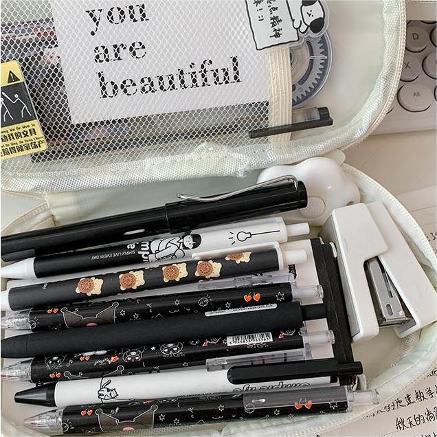 Túi Đựng Bút Chì / Đồ Trang Điểm Đa Năng Bằng Vải Bạt Sức Chứa Lớn Phong Cách Sành Điệu Dành Cho