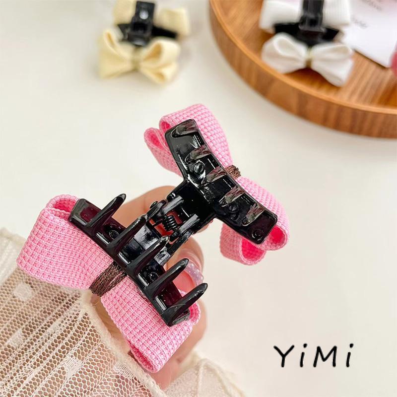 Kẹp Tóc Hình Nơ Màu Trơn Đơn Giản Phong Cách Hàn Quốc