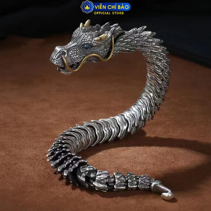 Lắc tay Thiên Long bạc Thái 20cm thời trang phụ kiện trang sức nam Viễn Chí Bảo L100158