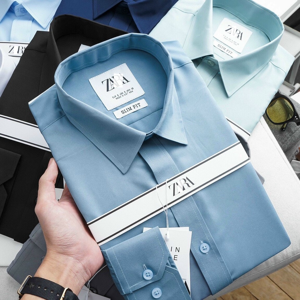 Áo Sơ Mi Nam Trơn Tay Dài GEN ALPHA ZA.RA cổ Đức, vải chéo mềm mịn hạn chế nhăn, nhiều màu, dễ mặc | BigBuy360 - bigbuy360.vn
