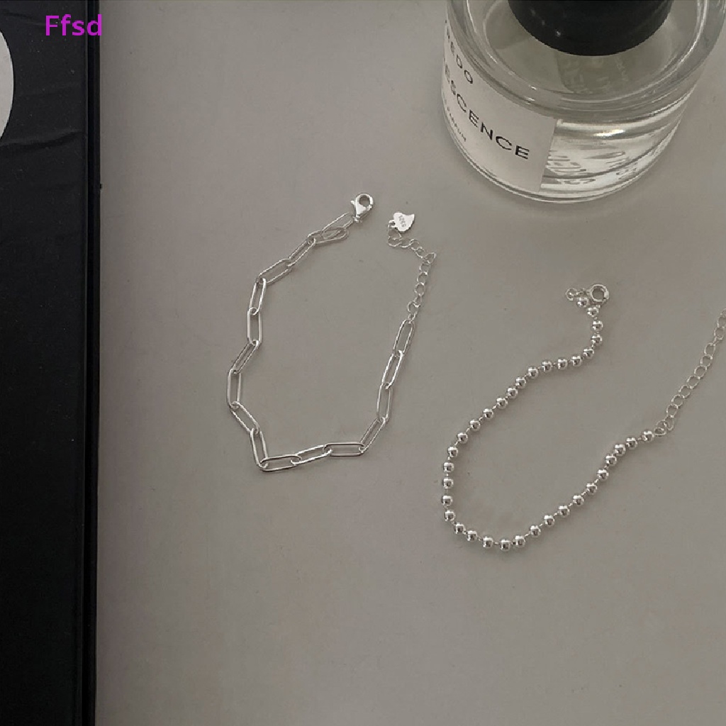 {Ffsd} Vòng Tay Bạc 925 Trang Sức Thời Trang Đẹp Mắt Đa Năng Đơn Giản Cá Tính