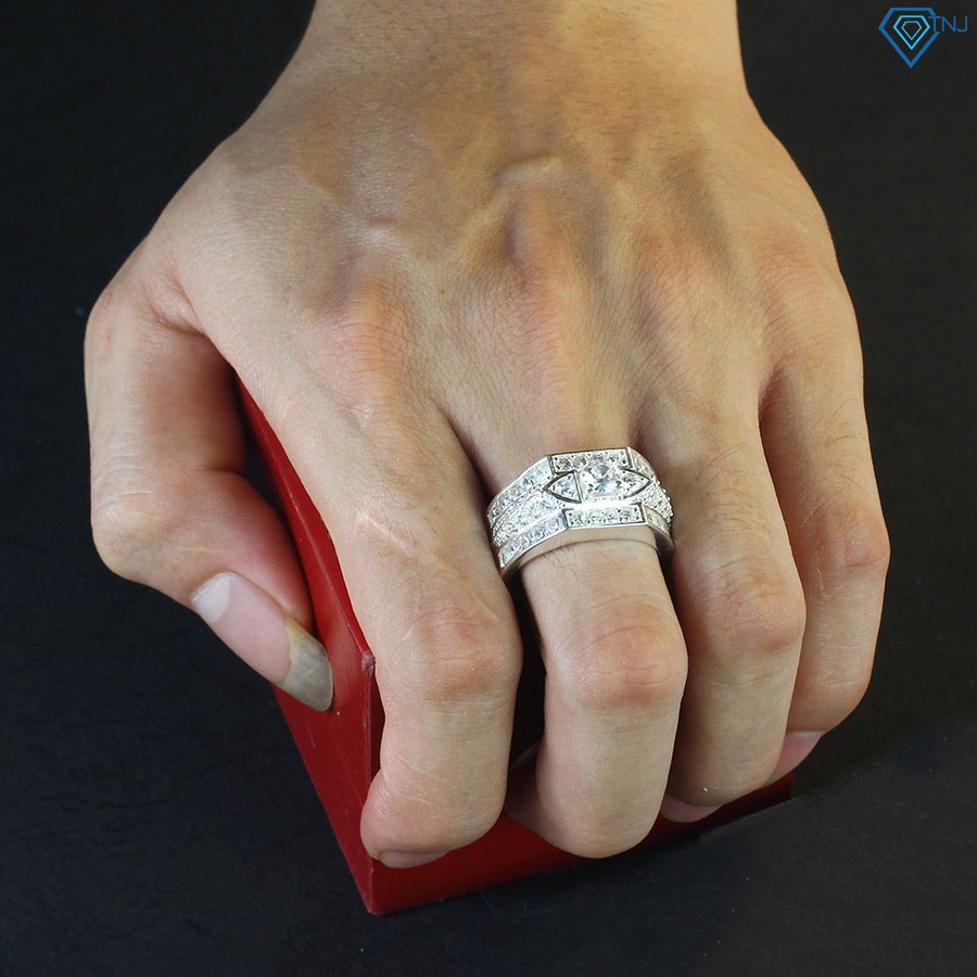 Nhẫn bạc nam 925 đính đá NNA0346 - Trang Sức TNJ