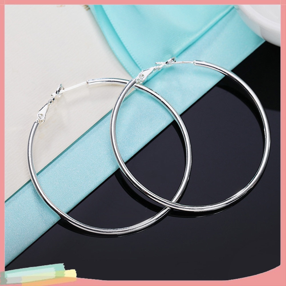 Đôi khuyên tai hình vòng tròn 5cm-8cm thời trang cho nữ