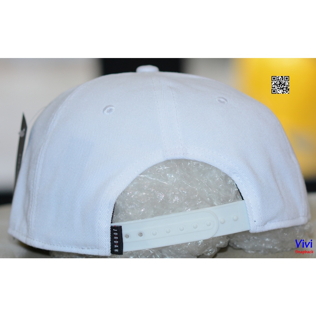 Nón snapback Jordan Juman màu trắng ,Mũ Jordan Pro Jumpman Snapback White Hat,Jordan thời trang thể thao