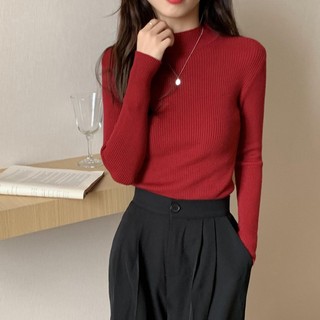Áo len tăm cổ 3p tay dài dán body basic