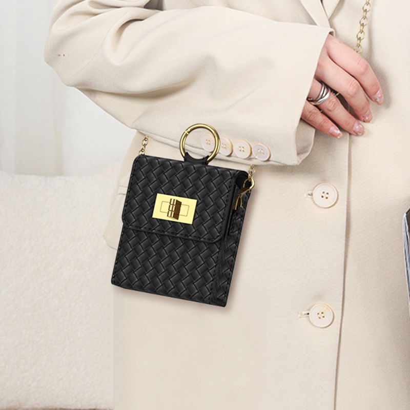 Ốp điện thoại HOCE da PU dạng gập phối dây xích cho Samsung Galaxy Z Flip 4 3 Flip4 Flip2 / 1 oppofindN2flip