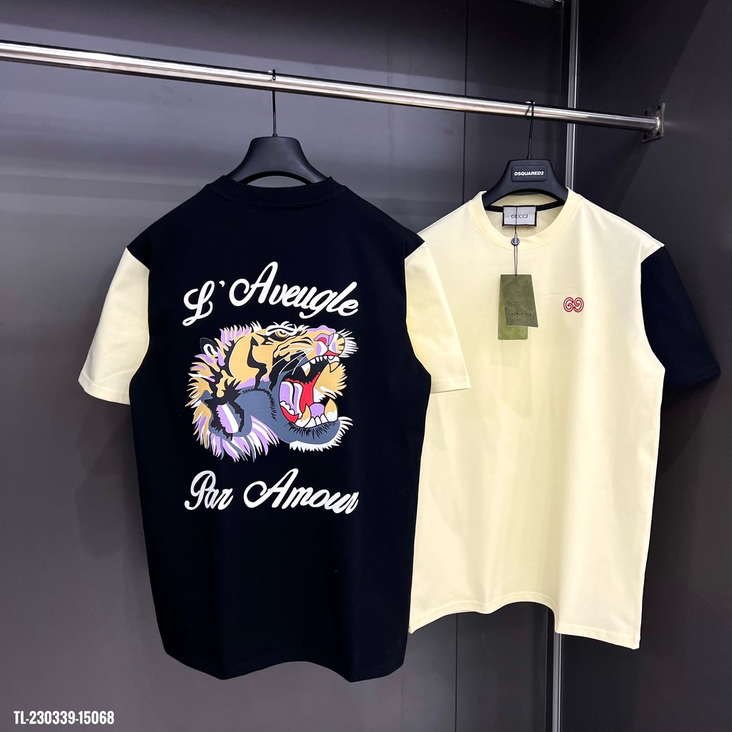 🔥Hot🔥Áo thun Gucci phối 2 màu in hổ thiết kế hot trend Nam nữ New 2023