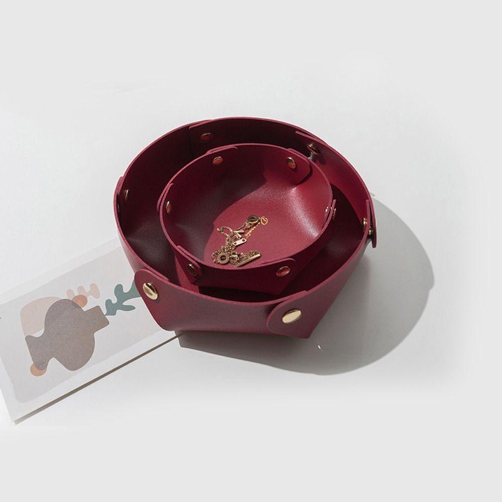 FOREVER Khay Đựng Trang Sức Bằng Da Có Khóa Kim Loại Tháo Rời Được Trang Trí Nhà