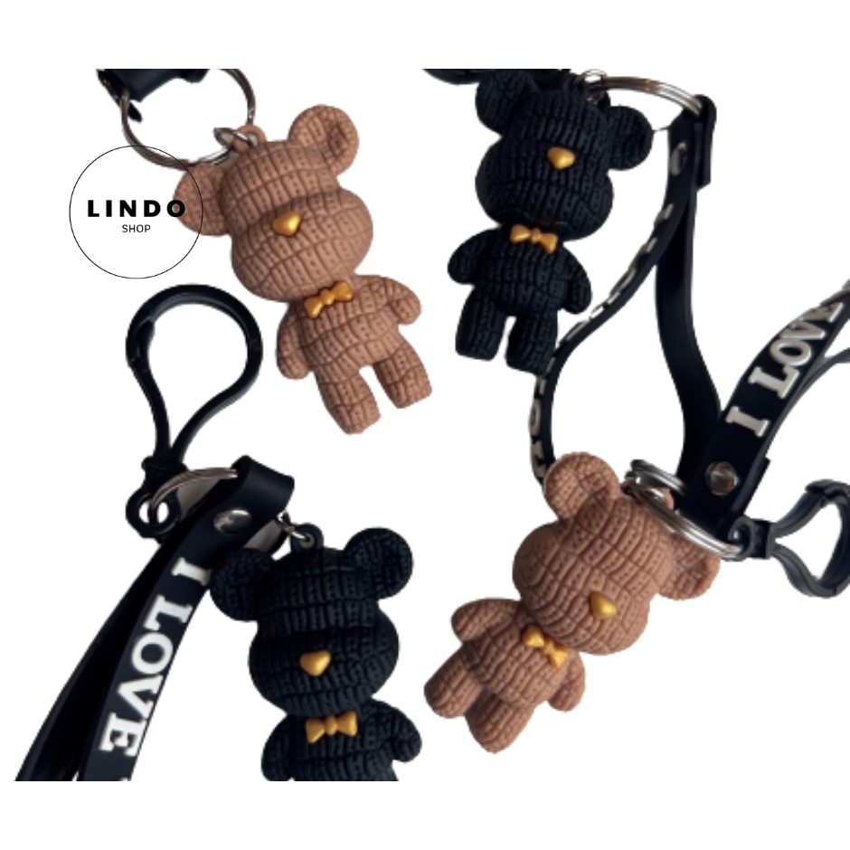 Qùa tặng xinh xắn - Móc khóa gấu bông dễ thương, cute LINDO, quà tặng đáng yêu, treo balo, cặp
