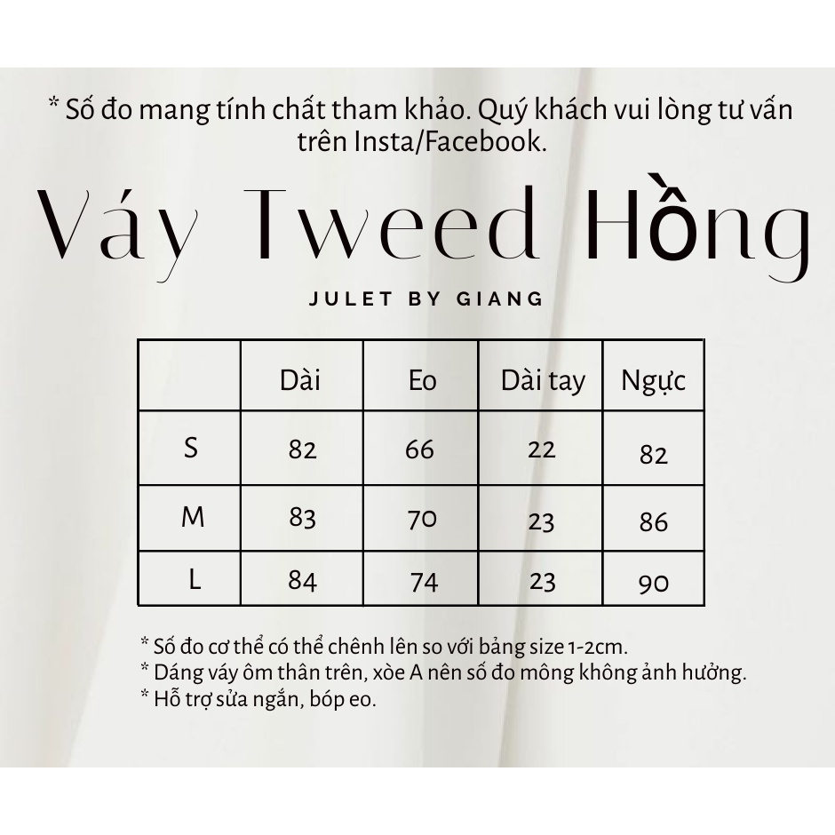 Váy trắng dạ mỏng 6 khuy- SIZE S/M/L- HÀNG CHÍNH HÃNG- JuletbyGiang