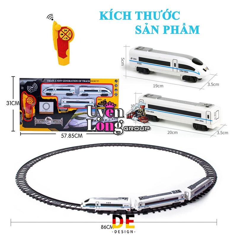 Tàu Cao Tốc Đường Ray 3 Toa Mô Phỏng Theo Tầu Cao Tốc Hàng Đầu Của Nhật Bản, Âm Thanh, Đèn Flash Sống Động