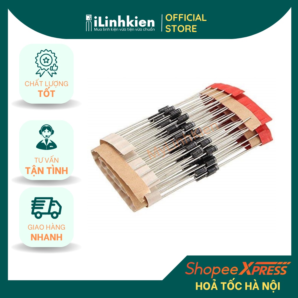 1N4007 Diode 1A 1000V túi 10 con chất lượng cao.