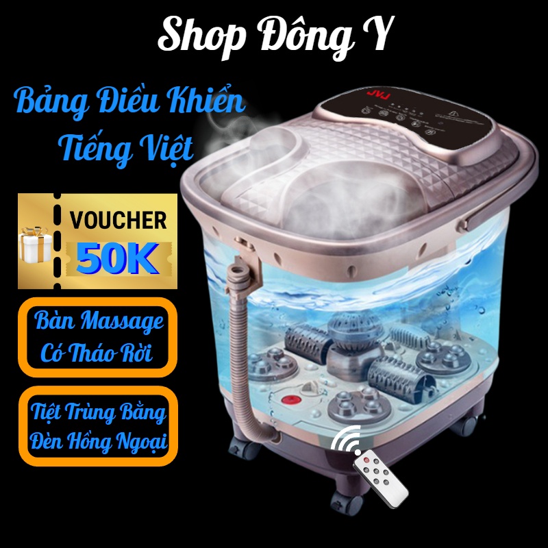 Bồn ngâm chân massage JVJ B2 sử dụng tiếng việt, con lăn tự động, sục khí - Máy ngâm chân massage cap cấp