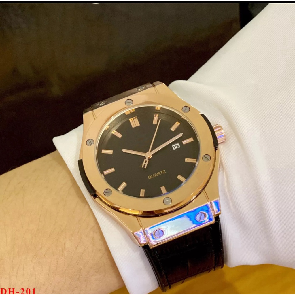 Đồng hồ nam Hubol - 42mm - Máy pin, kim thể thao, dây da 2 lớp, khóa thông minh, thiết kế thông minh.