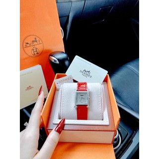 Đồng hồ nữ hermes heure h diamond red full đá mặt - 26mm- máy quazt thụy sĩ- bảo hành 24 tháng