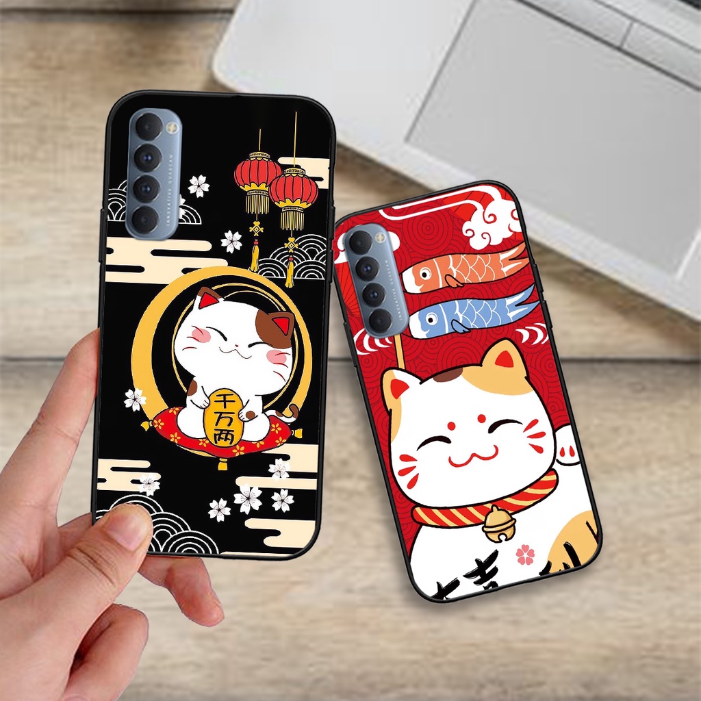 Ốp lưng Oppo Reno 4 / Reno 4 Pro / Reno 4 in hình Mèo Thần Tài may mắn mẫu mới Tết này