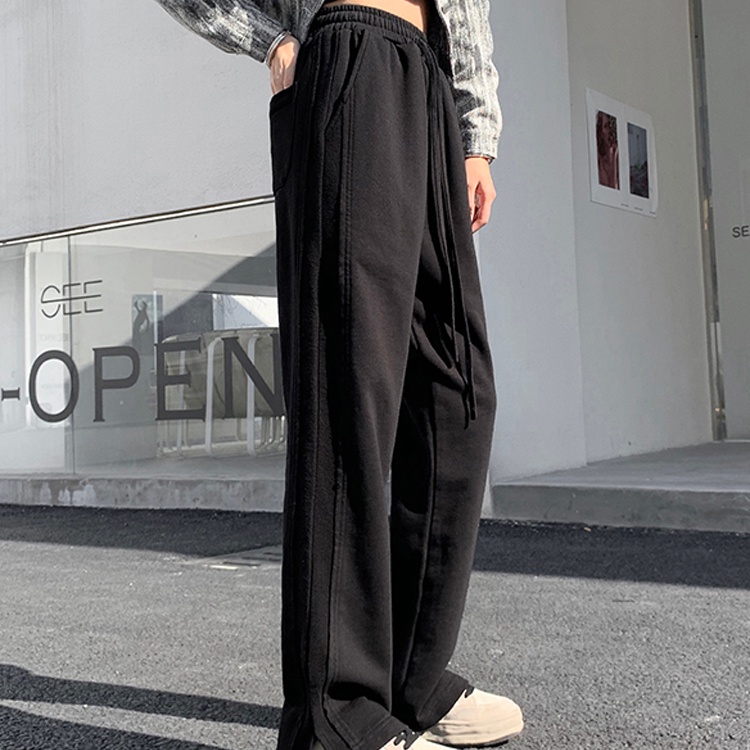 Quần SUXI ống rộng lưng cao màu sắc đơn giản thời trang cho nữ