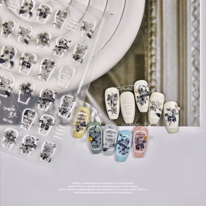 Sticker lụa 5d nail mẫu mới dán móng