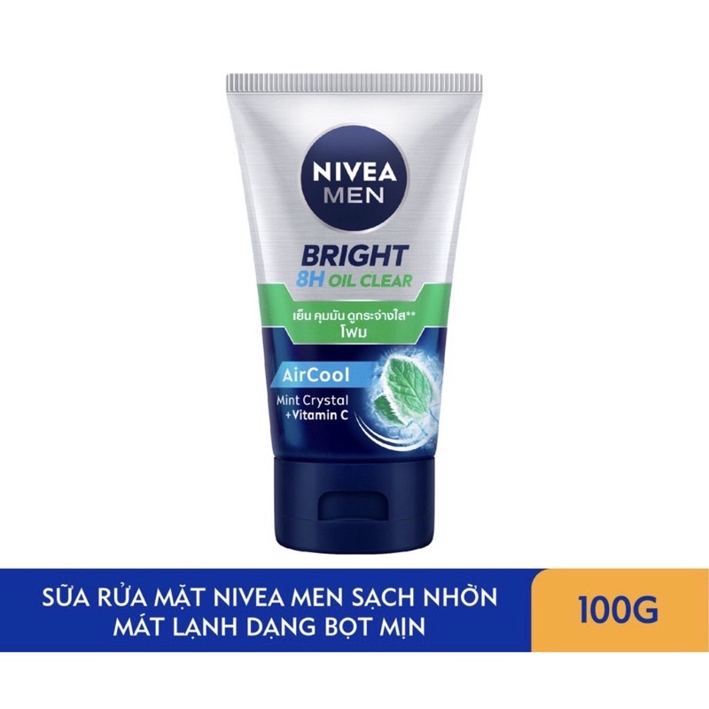 Sữa rửa mặt Nivea Men bùn khoáng giúp chống nhờn giảm mụn & hư tổn da 100g