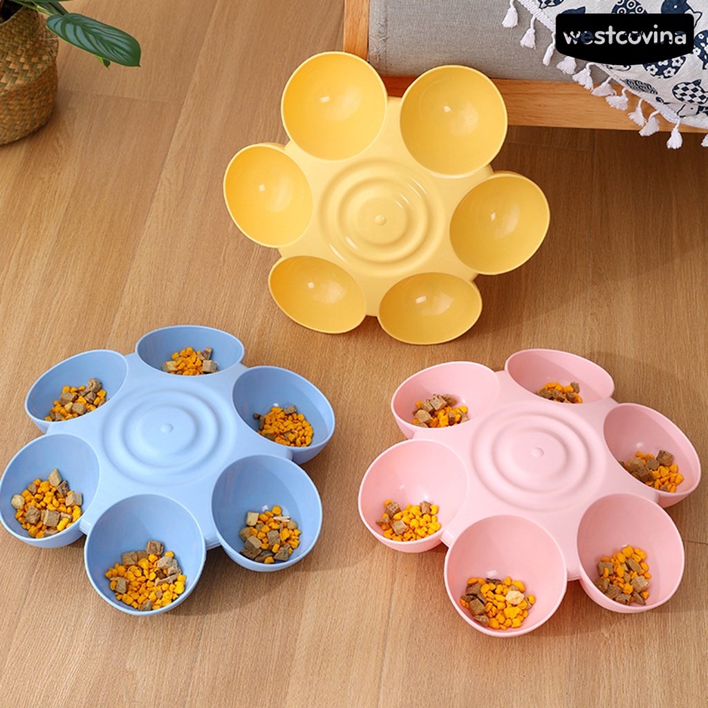 [COD]♘Bát Ăn Dặm 15 Độ Chống Trượt Hình Bông Hoa Cho Thú Cưng