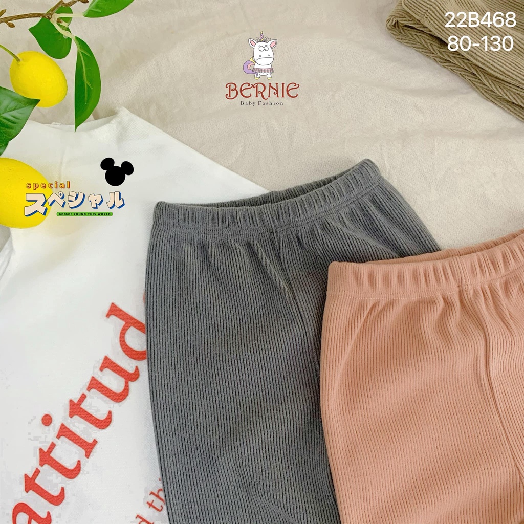 Bộ nhung tăm cổ 3P Mickey thêu nổi Bernie cho bé trai, bé gái