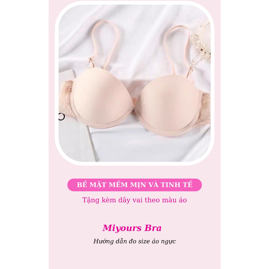 Áo lót cúp ngực nữ su trơn MiYours Fashion &amp; More AC505 có gọng không dây chống tụt đệm dày nâng ngực, chống xệ
