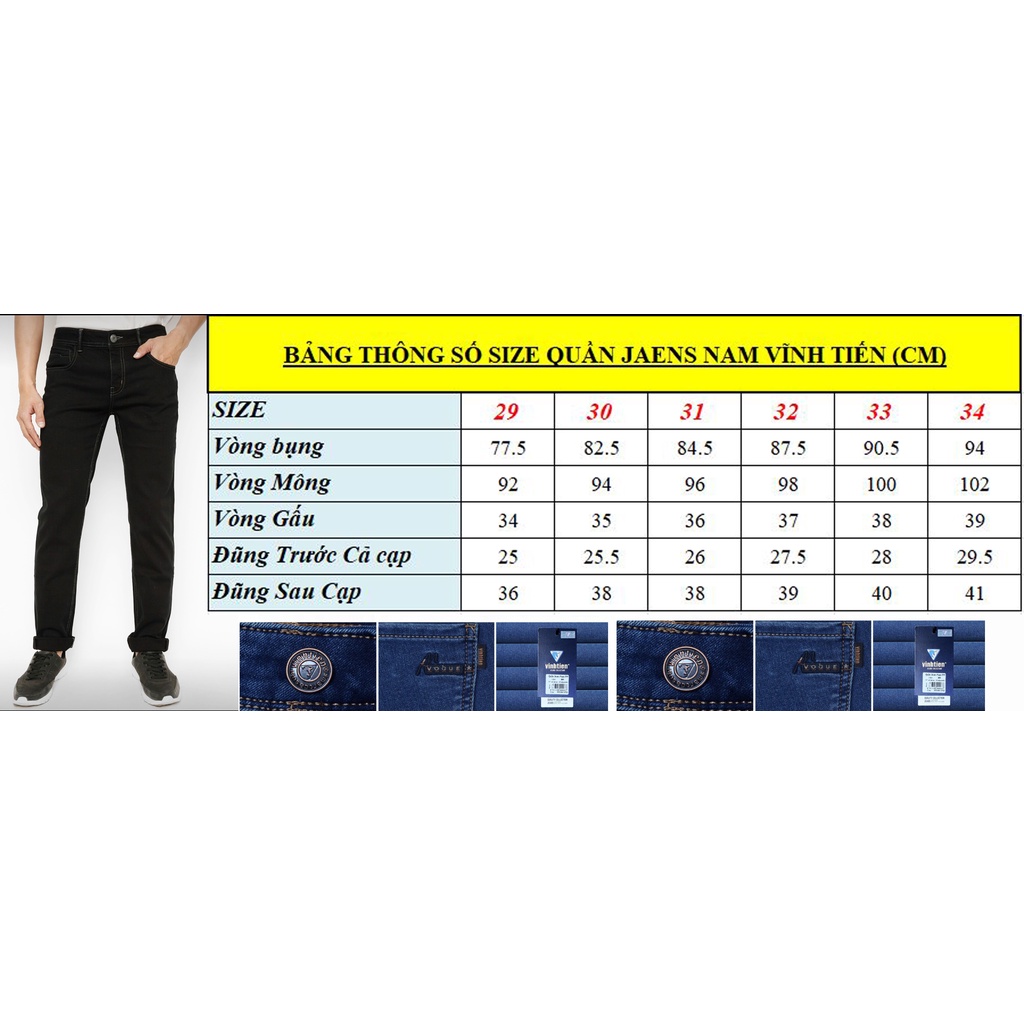Quần Jeans Cotton Vĩnh Tiến Cao Cấp QB625