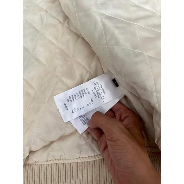 Áo khoác lv trắng thân dạ nỉ phối tay da phiên bản cao cấp mới nhất