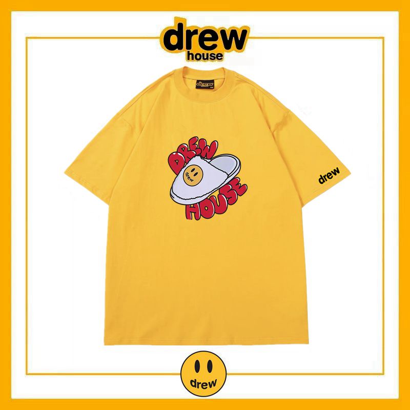 Áo Thun cotton Cổ Tròn Dáng Rộng Tay Ngắn Thoải Mái In Chữ Và Mặt Cười Thời Trang