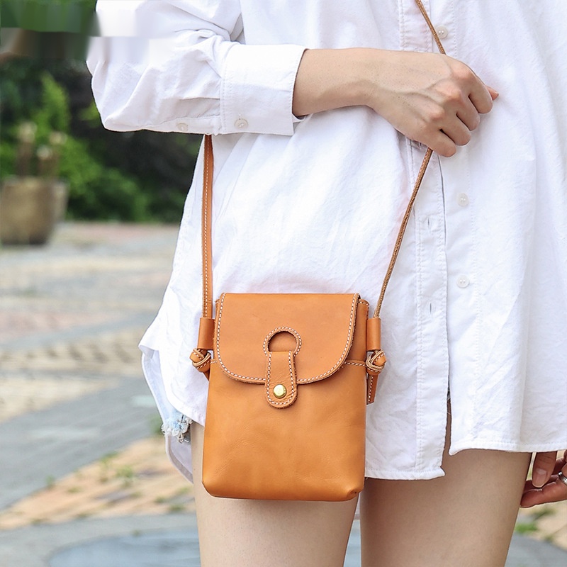 Túi Đeo Chéo Da Thật Đựng Điện Thoại Thời Trang Cho Nữ