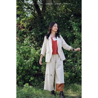 Áo khoác vest 3 khuy nút linen