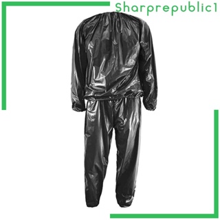[Sharprepublic1] Bộ đồ xông hơi tập thể dục hạng nặng Bộ đồ mồ hôi toàn thân Tập thể dục Phòng tập thể dục Chống PVC cho nam Bộ đồ thể thao nữ