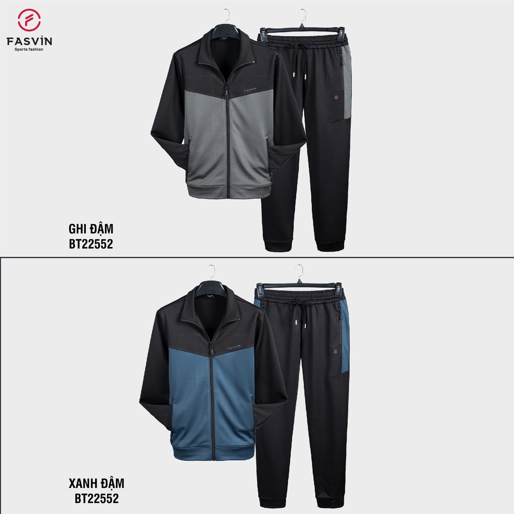 Bộ quần áo thể thao nam Fasvin BT22552.SG vải thun dầy dặn co giãn thoải mái