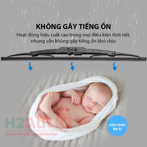 Gạt Mưa Ô Tô GM06 Thanh Gạt Mưa Khung Xương Sắt Chổi Gạt Mưa Có Lưỡi Gạt Mưa Cao Cấp Siêu Sạch Siêu Bền