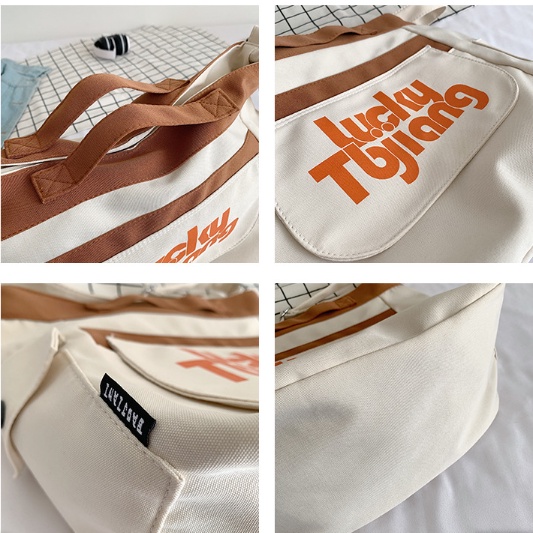 Túi đeo chéo canvas cỡ lớn unisex thời trang ulzzang học sinh sinh viên đi học đi chơi túi đeo vai nam nữ hàn quốc