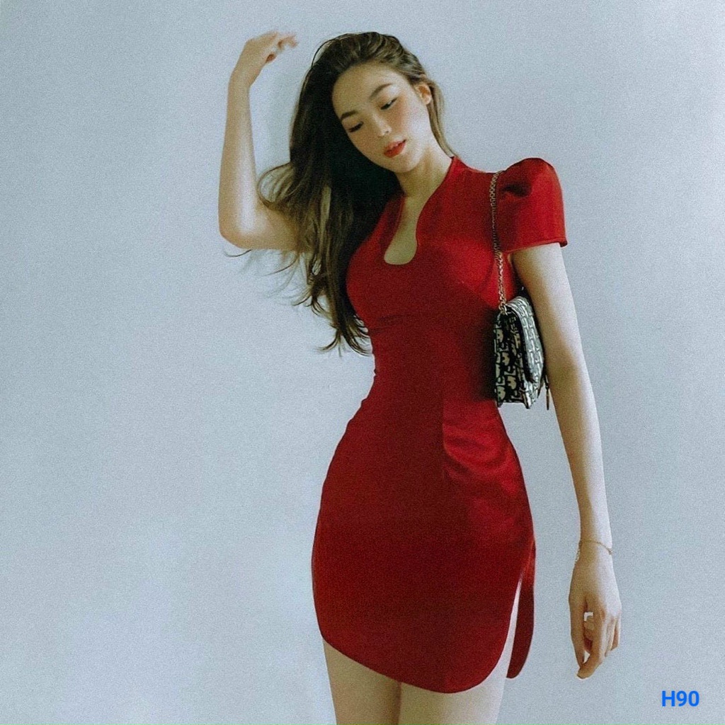 Đầm ôm body đi chơi, đầm tiểu thư dáng dài ôm dáng siêu đẹp, chất nhung mềm tôn dáng phong cách cá tính