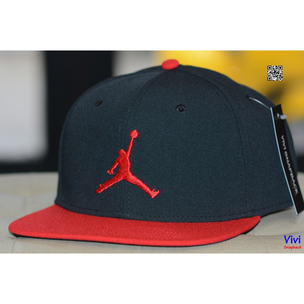 Nón Jordan Pro Jumpman Snapback 2Tone ,mũ snapback logo Jordan 2 màu đen đỏ thể thao thời trang
