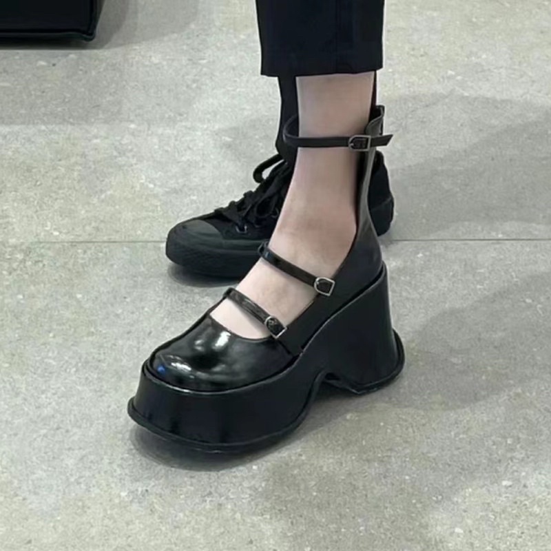 GIÀY L45 MARY JANE ĐẾ XUỒNG PHỐI DÂY CK ĐẾ CAO 10CMN