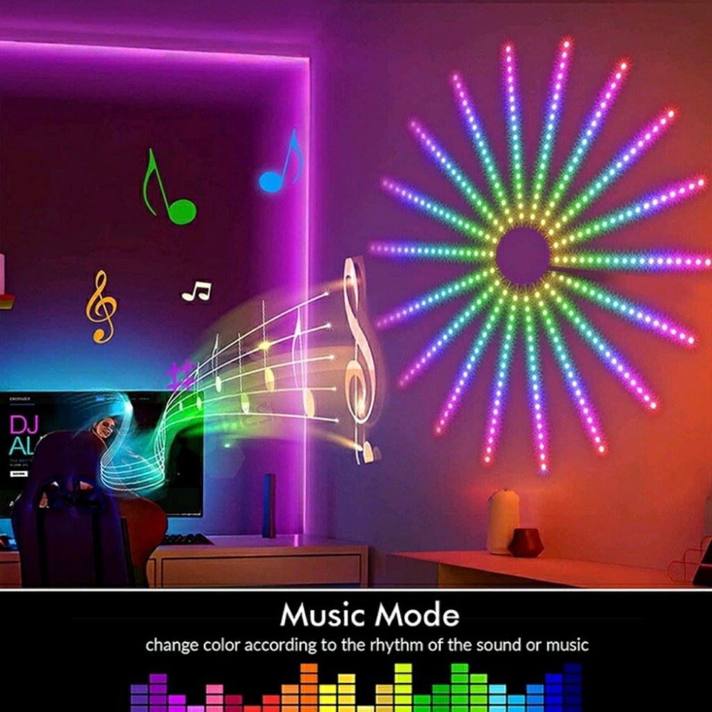 Đèn led pháo hoa trang trí, đèn nháy pháo hoa có khiển và điều chỉnh qua điện thoại