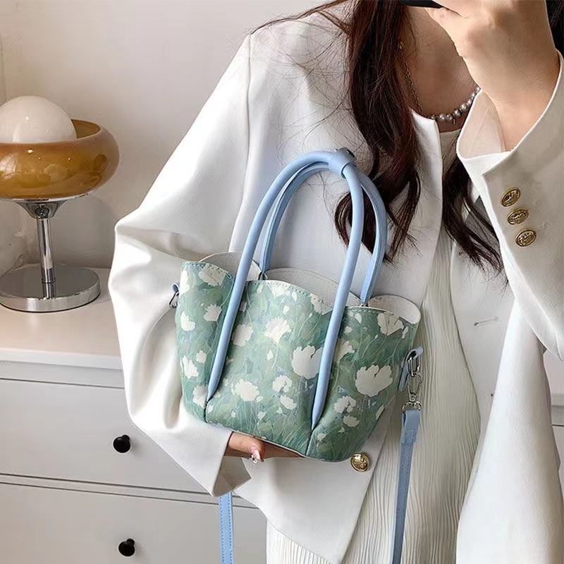 Mischa Túi Đeo Chéo Vai Bằng Da PU Họa Tiết Cánh Hoa Thời Trang Kiểu Pháp Dễ Phối Đồ