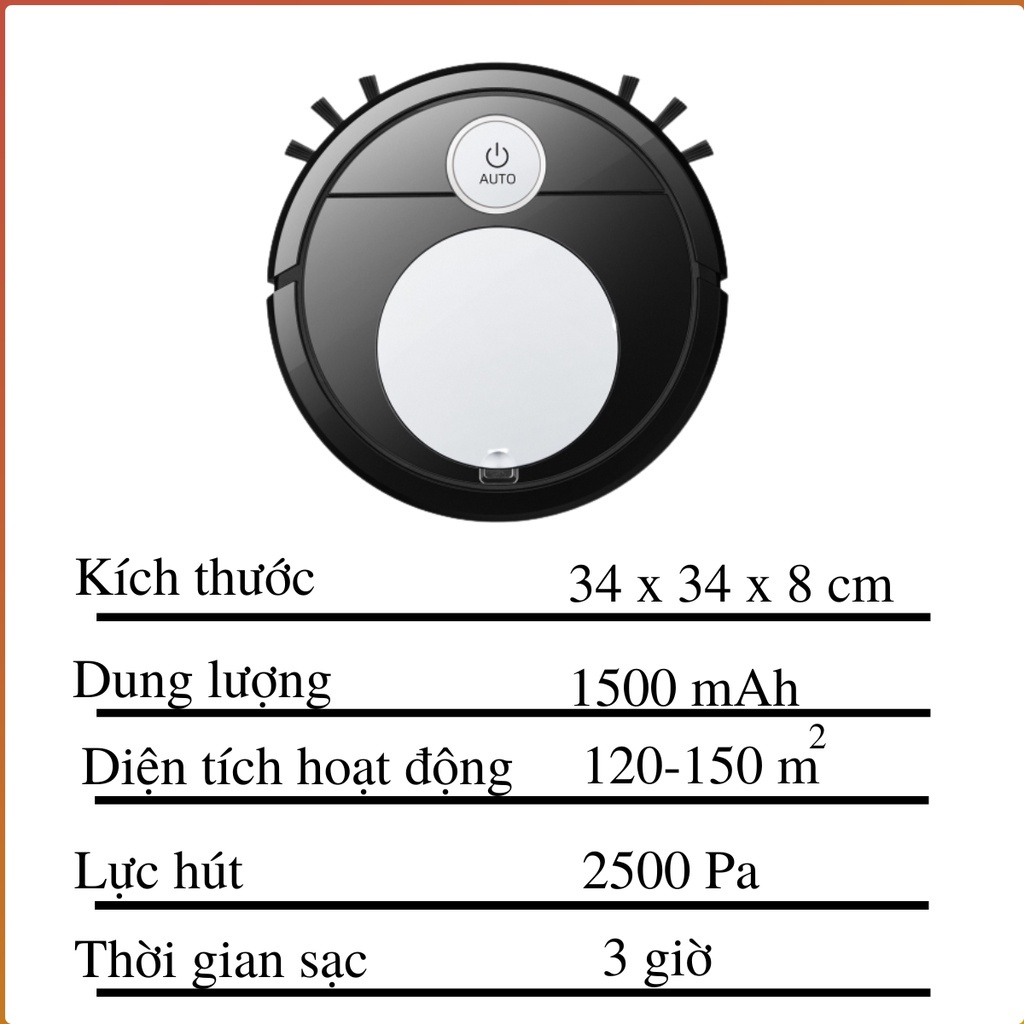 Robot Hút Bụi Tự Động Hàng Cao Cấp ES34 - Máy Lau Quét Nhà Thông Minh Có Cảm Biến Chống Rơi Tự Động Quay Đầu | BigBuy360 - bigbuy360.vn